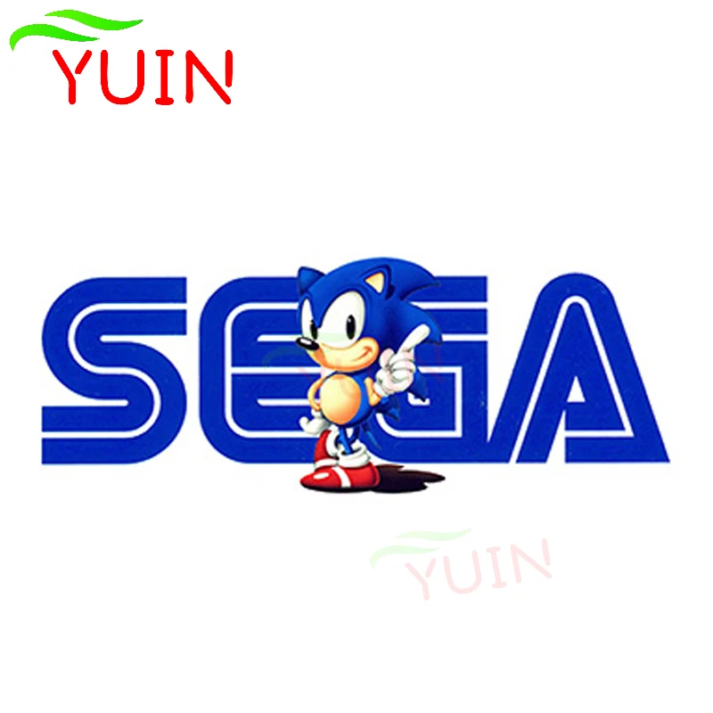 YUIN Latest Personality Funny SEGA Sonic Vintage Logo Car Sticker Fashion PVC Decorative Accessories Waterproof Decals 13*5cm