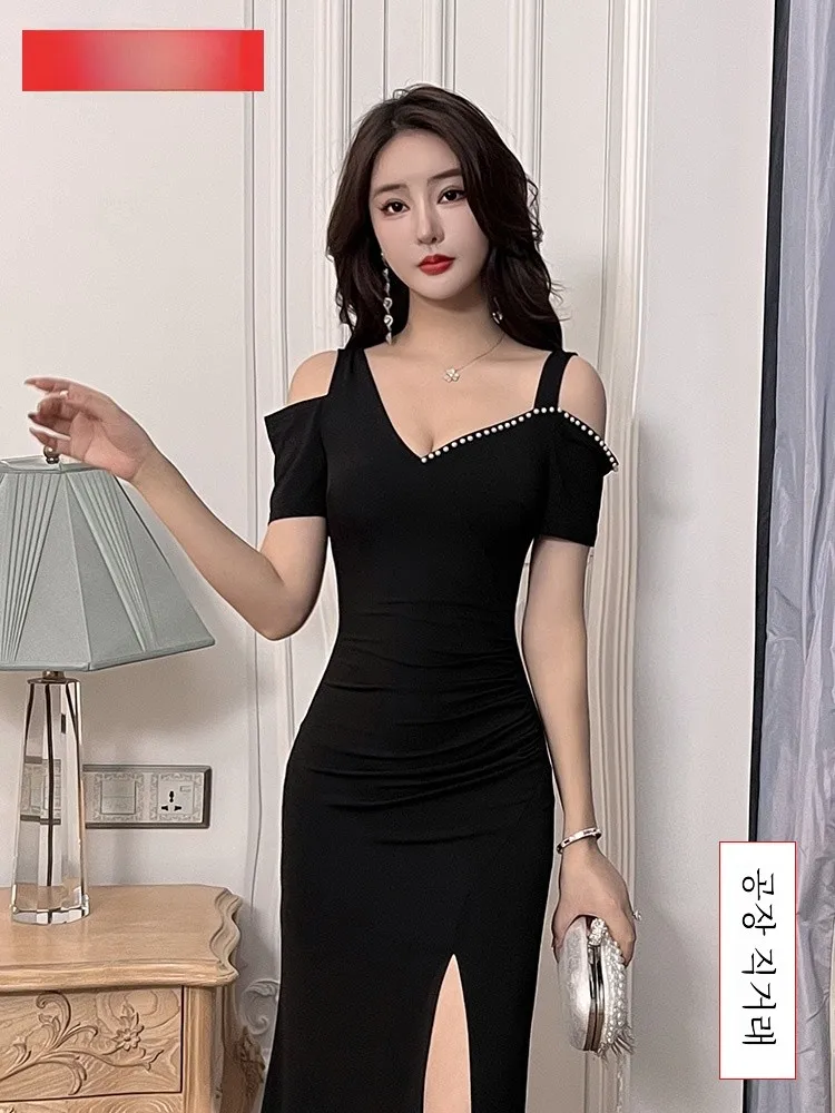 Night Store Women clothes Sexy dresses for women Low Cut off-the-Shoulder Tight Slimming Glade Formal Dress Long dress ...