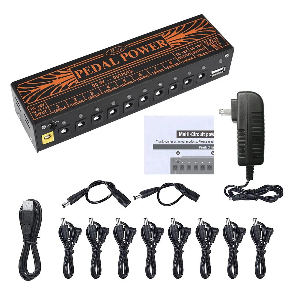 

Guitar Power Supply Effect Pedal Power Replacement Supply 10 Isolated DC