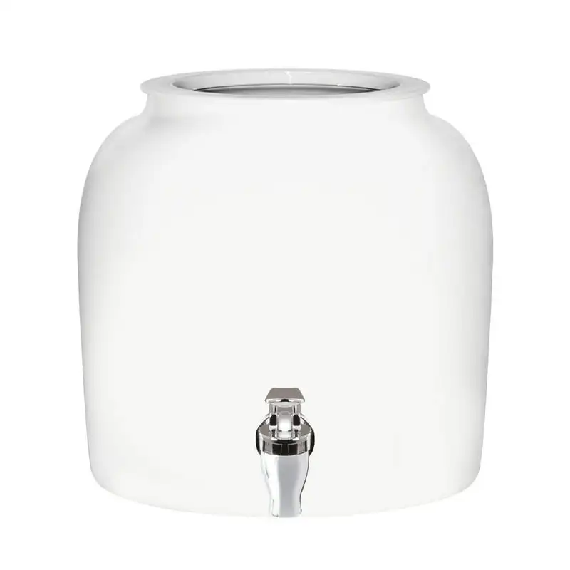 

Porcelain Ceramic Water Dispenser Crock with Faucet - Lead Free (White)