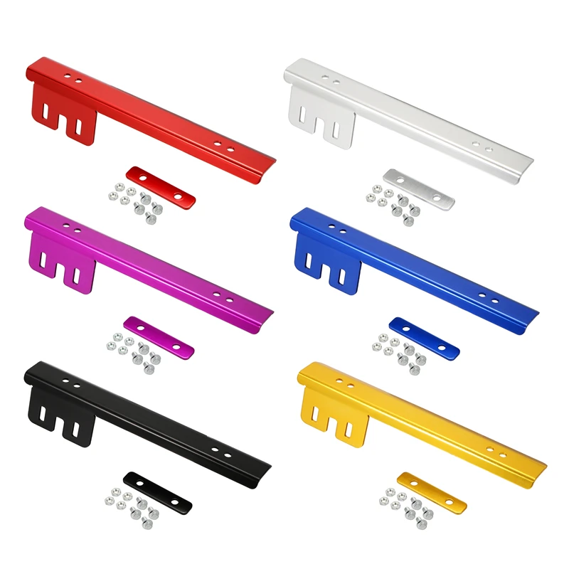 

6 Color Aluminum Car Bumper Front License Number Plate Frames Brackets Light Bar Mounting Holder Car Universal Accessories