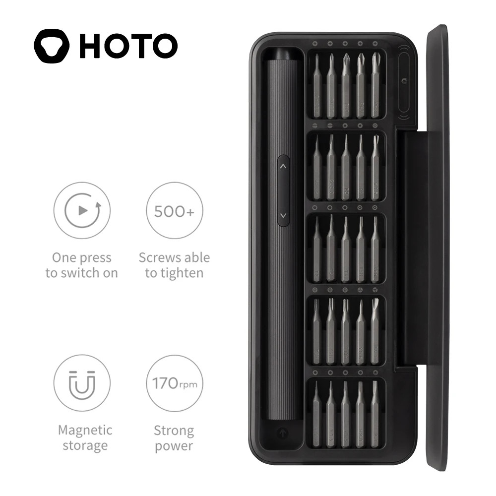 

Youpin Hoto Precision Screwdriver Kit 25 In 1 Rechargeable Power Screwdriver Magnetic Bits Electric Screwdriver Sets for Xiaomi