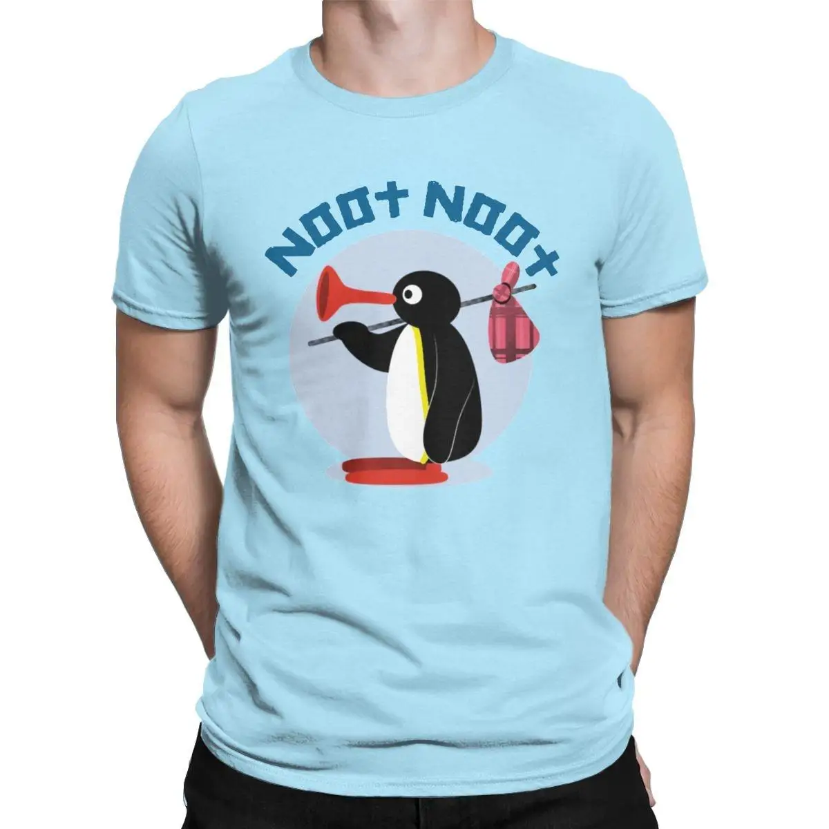 

Men T-Shirts Noot Noot Pingu Funny Novelty 100% Cotton Tee Shirt Short Sleeve Vintage T Shirts Crew Neck Clothes Plus Size