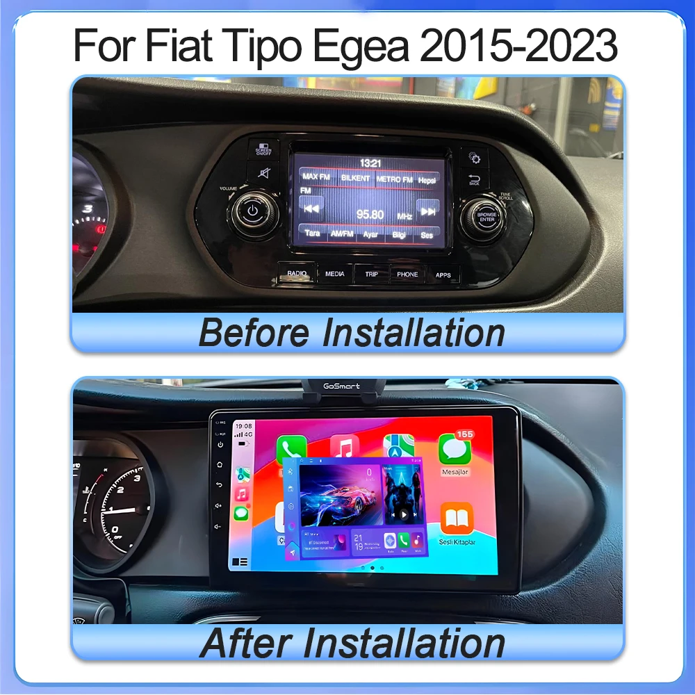 Фото Android 15 для Fiat Tipo Egea 2015-2023 2din головное устройство Carplay авто радио мультимедийный плеер GPS стерео NO 2DIN DVD Wi-Fi 5G №2