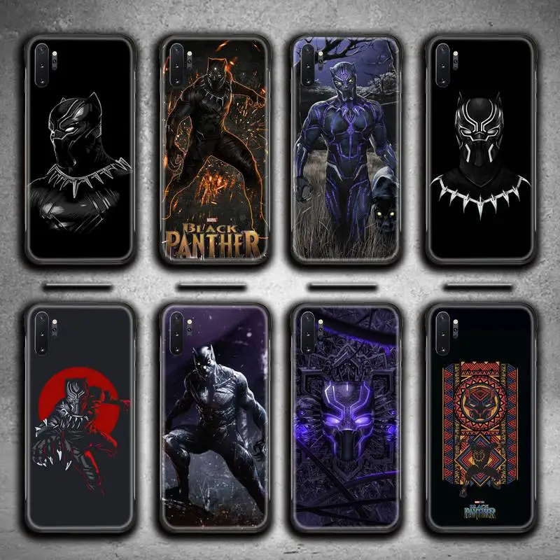

Marvel Heroes Black Panther Phone Case For Samsung Galaxy Note20 ultra 7 8 9 10 Plus lite M51 M21 M31S J8 2018 Prime