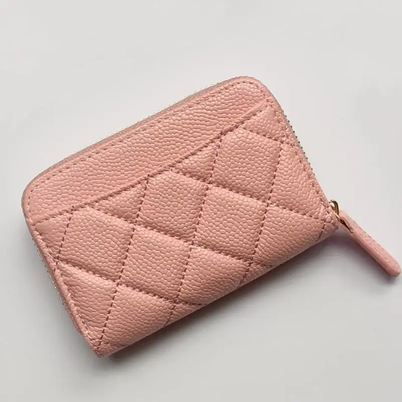 High Quality Custom sheepskin Leather Card Holder For Women Solid Fashion Credit Card ID Card Holder Wallet Coin Purse Pouch