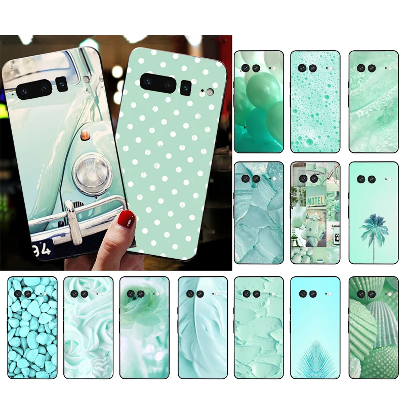 

Phone Case for Google Pixel 7 Pro 7 6A 6 Pro 5A 4A 3A Pixel 4 XL Pixel 5 6 4 3 XL 3A XL 2 XL Fashion Mint Green Art Case