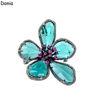 donia jewelry europe and the united states hot selling color retro crystal flower brooch large luxury brooch flower brooch
