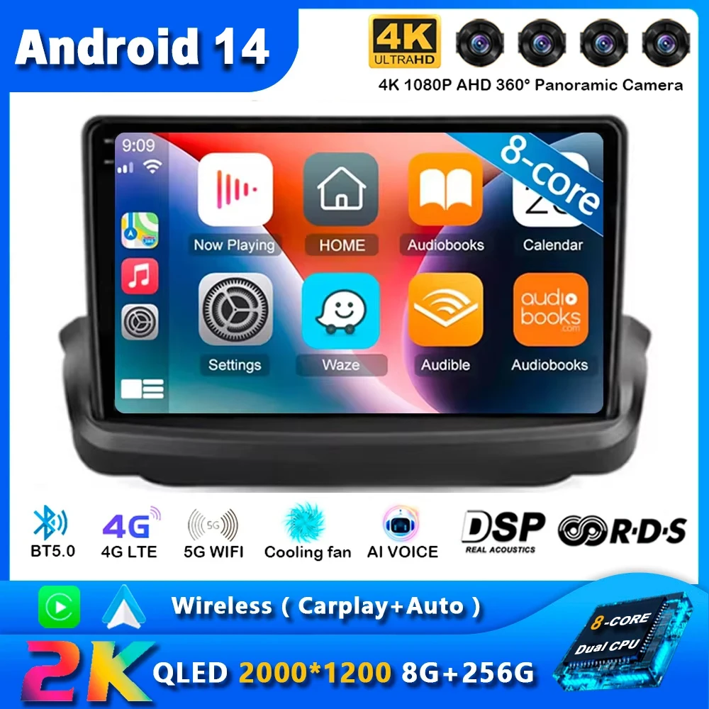 Автомобильный радиоприемник Carplay BT на Android 14 для Hyundai Rohens Coupe Genesis 2009-2012 GPS-навигация