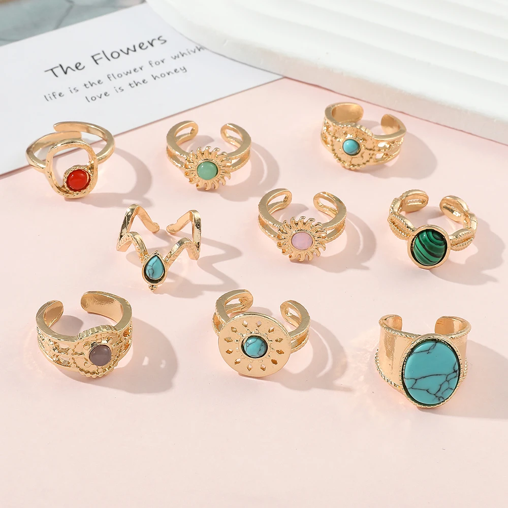 Бесплатная доставка винтажные кольца из натурального камня роскошные золотого