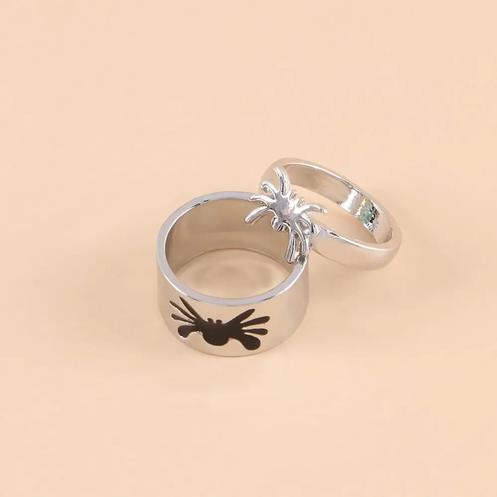 

Simple Creative Fashion Animal Geometric Female Spider Couple Ring Korean Style Ring Fashion Jewelry Finger Ring Set