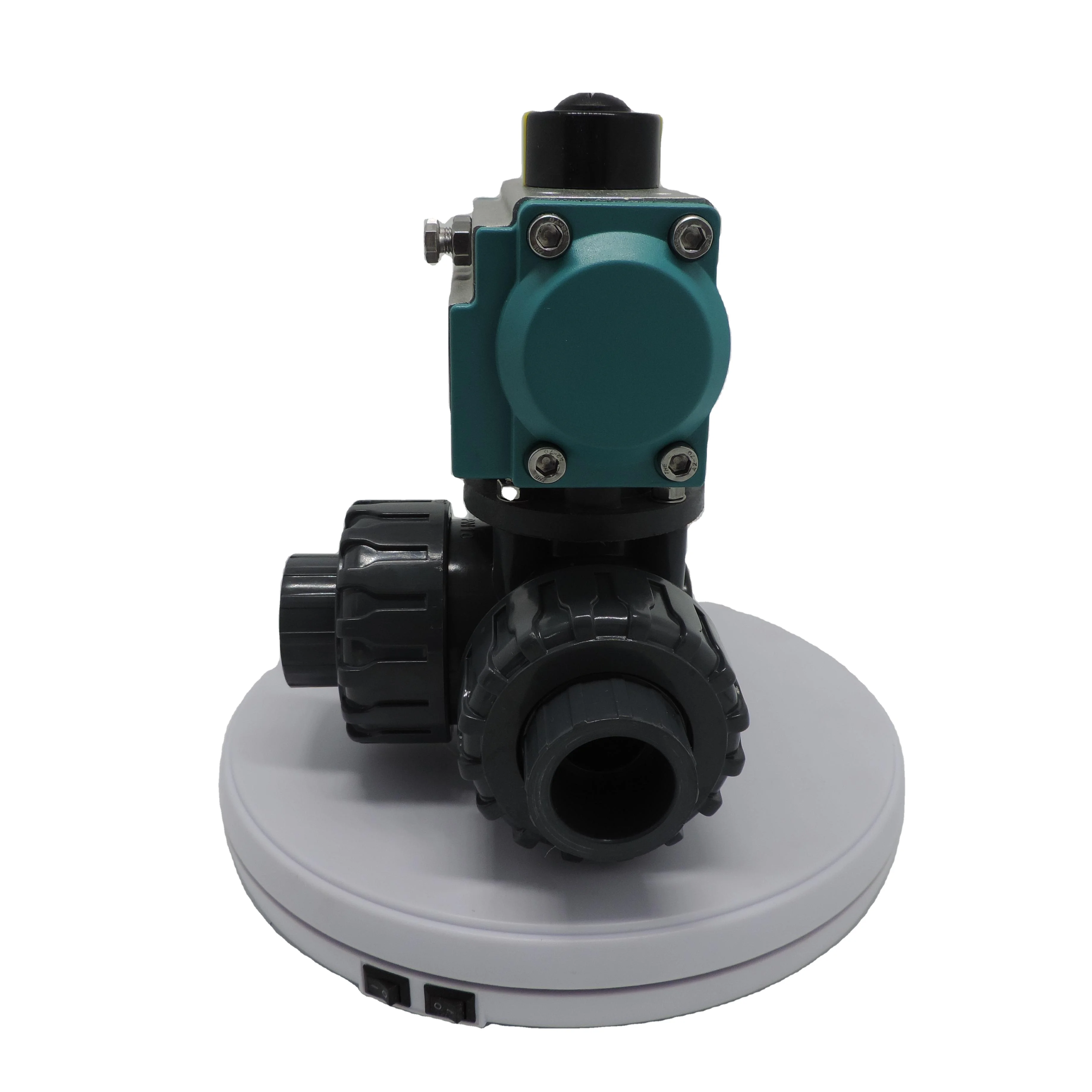 

DN32 UPVC Double Acting Pneumatic Tee Valve