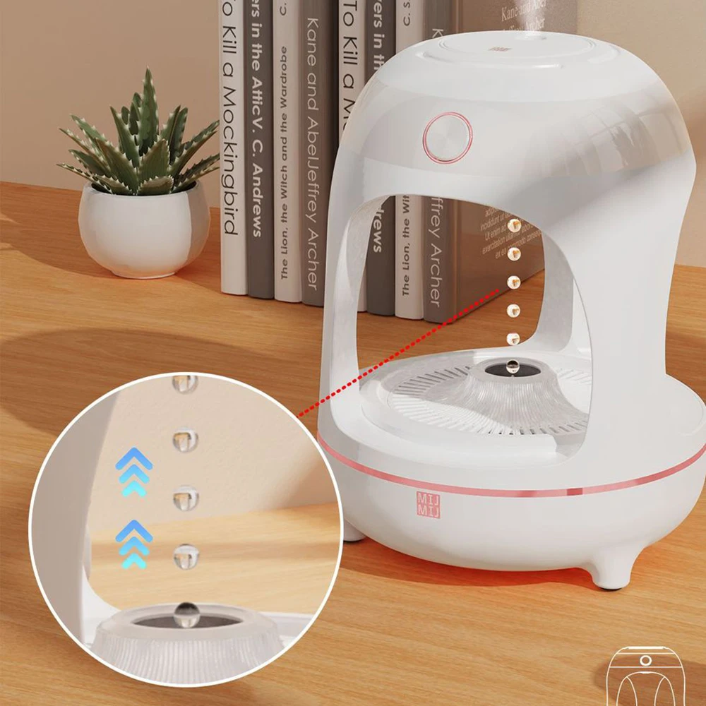 Anti-Gravity Water Drop Air Humidifier Cute Aroma Diffuser With Night Light Cool Mist For Home Car Humidificador