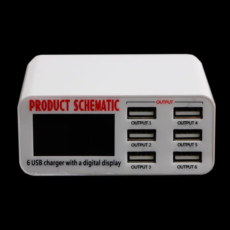 USB-концентратор настенный с 6 портами А ЖК-дисплеем |
