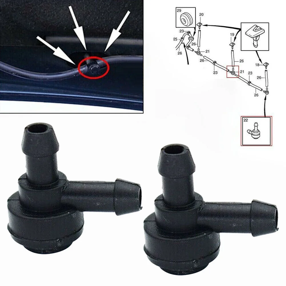 

2Pcs Windshield Washer Hose L Connector 9178897 For Volvo 740 760 C70 1983-2009 Plastic Windscreen Washer Valve Connector