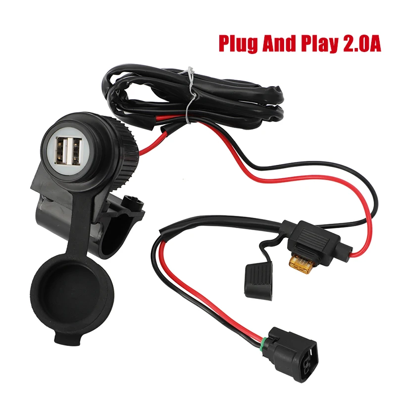 Dual USB accessory outlet socket power '17 on For Honda CRF300L CRF250L Rally Plug And Play 2.0A