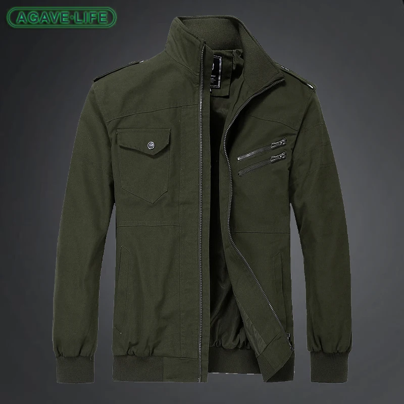 

Men's Cotton Jacket Thin Multi-pocket Washed Bomber Soldier Top Military Army Tooling Jacket Men Pilot Tactics Jacket Size L-5XL