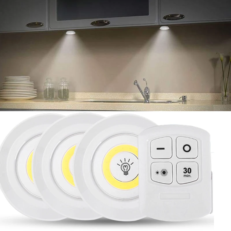 Лампа с дистанционным управлением GHC, светодиодный светильник для кухни, спальни, шкафа, лампа с Cob матрицей для подсветки шкафа, ночсветильн...