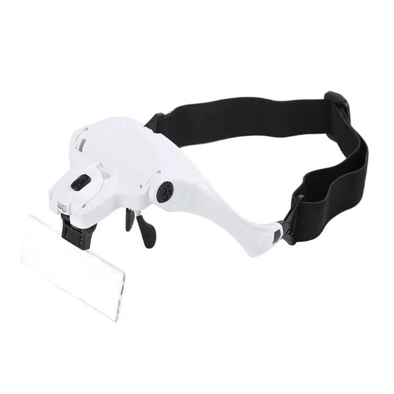 

Head Mounted Magnifying Glass 1X 1.5X 2X 2.5X 3.5X Headband Magnifier with 5 Interchangeable Lens for Jewelry Inspection