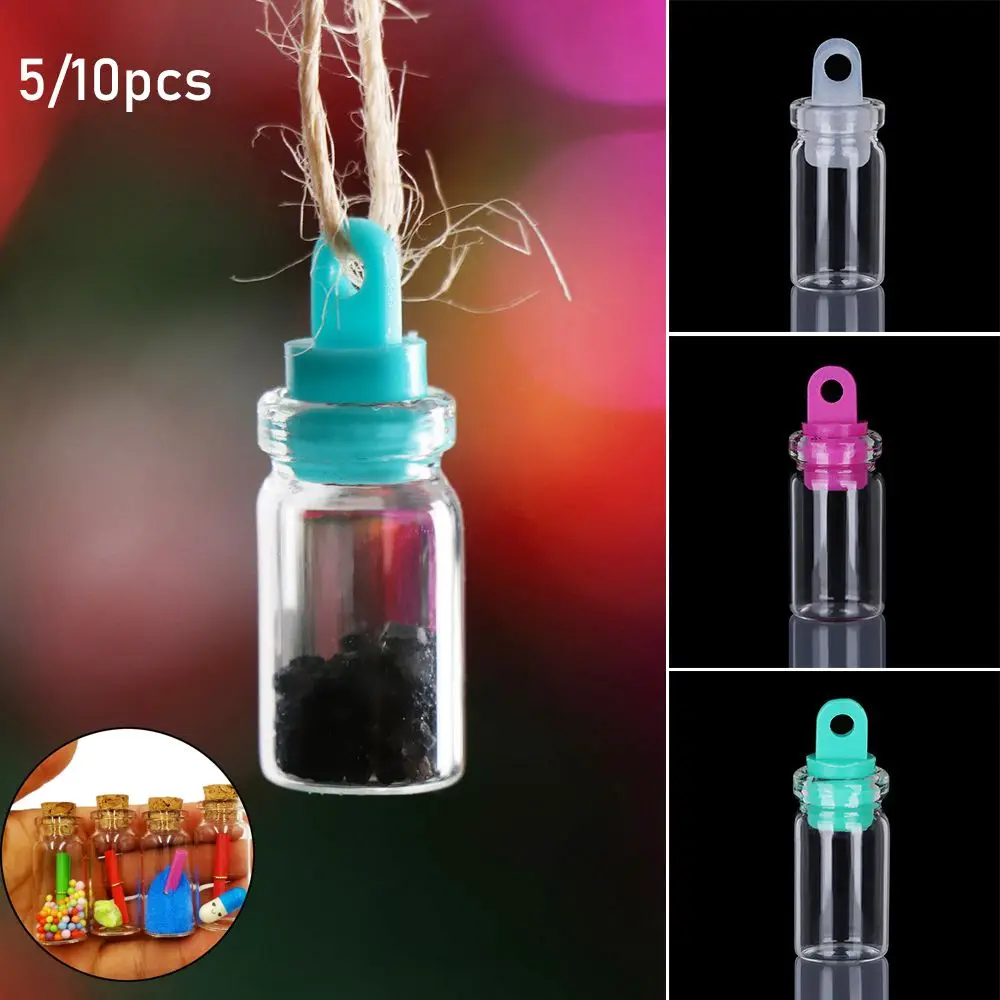 

Home Decor Mini Rainbow Wishing Bottles DIY Containers Small Drift Bottle Glass Jars Decoration Message Vials Ornaments