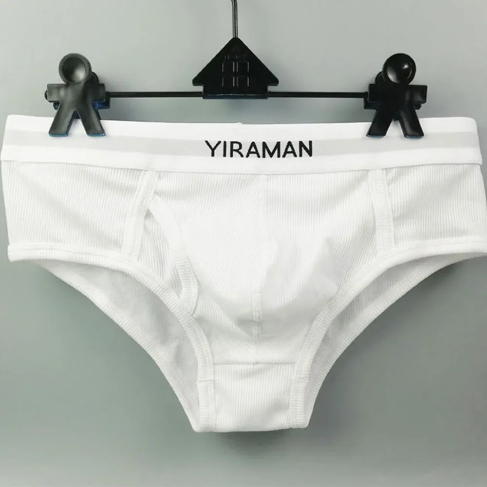 

Трусы мужские из хлопка в рубчик, Короткие штаны с U-образным выпуклым мешочком, простое дышащее нижнее белье, удобные мягкие трусы в багажнике