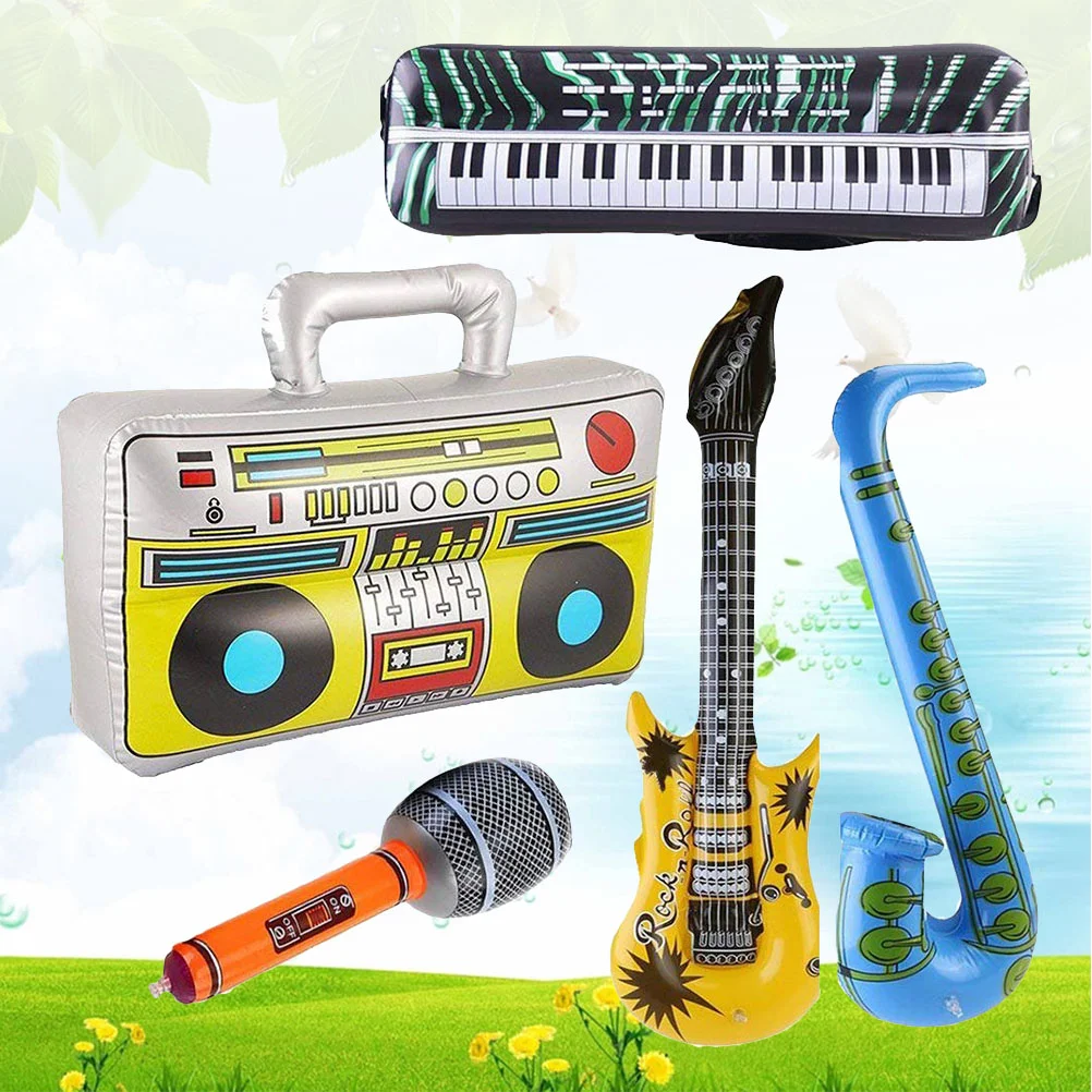 

5pcs Musical Instruments Microphone Set Fun Instruments Party Favor Decorations Props