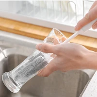 wash cup kitchen supplies long handle glass cleaning brush for household siliconepp 1pcs gray white sponge brush reuse