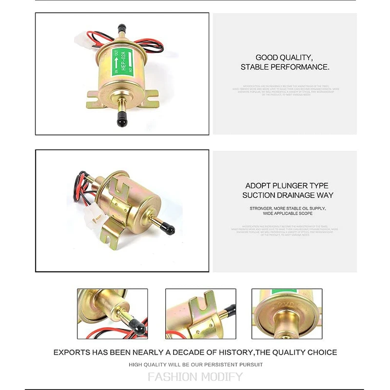 

2 Pcs Universal 12V Fuel Pump Electric Fuel Pump, Silver & Golden