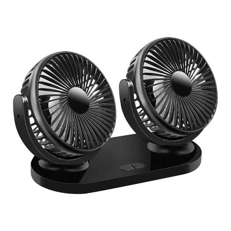 

USB Powered Dashboard Fan | Dual Head Electric Fan Vehicle Mounted Cooling Fan 360 Degree Adjustable Vehicle Fan