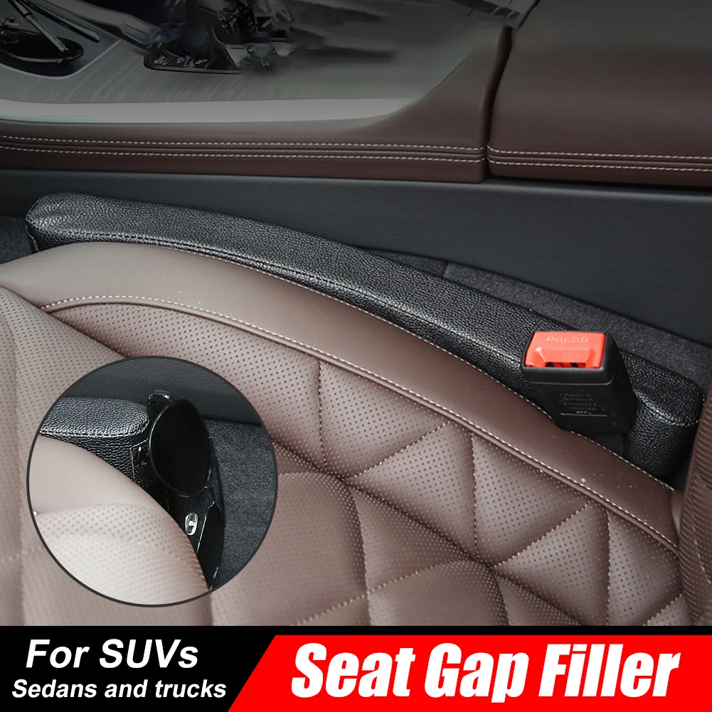 

New 2Pcs Universal Car Seat Gap Filler Leather Gap Filler Plug Memory Foam Stuffing Center Console Seam Plug For Car SUV Truck