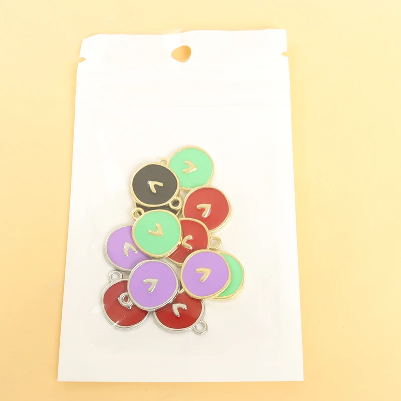 10 Шт. Модные Асимметричные Круглые Эмалированные Подвески В Форме Сердца