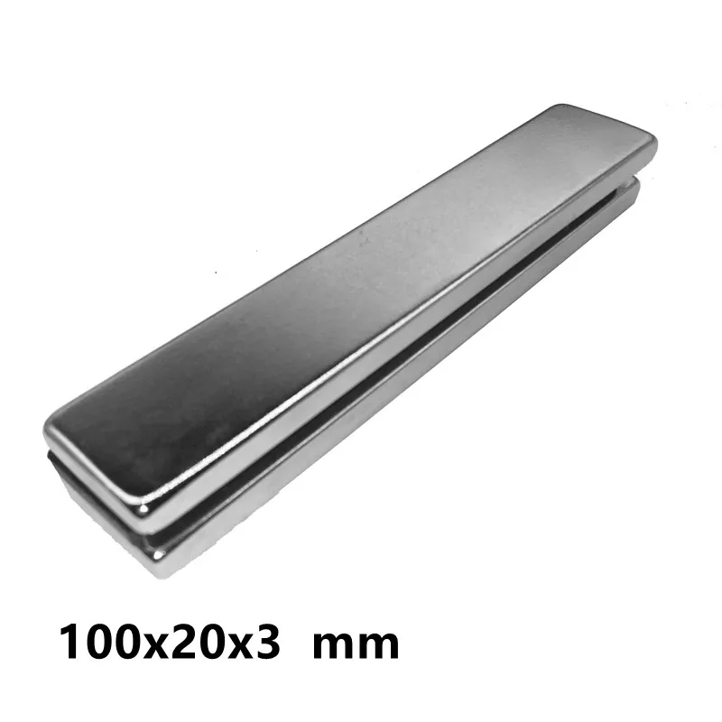 1 ~ 10 шт. 100x20x3 сильный блок Магнитный Магнит мм неодимовый магнит 100 x 20 постоянный