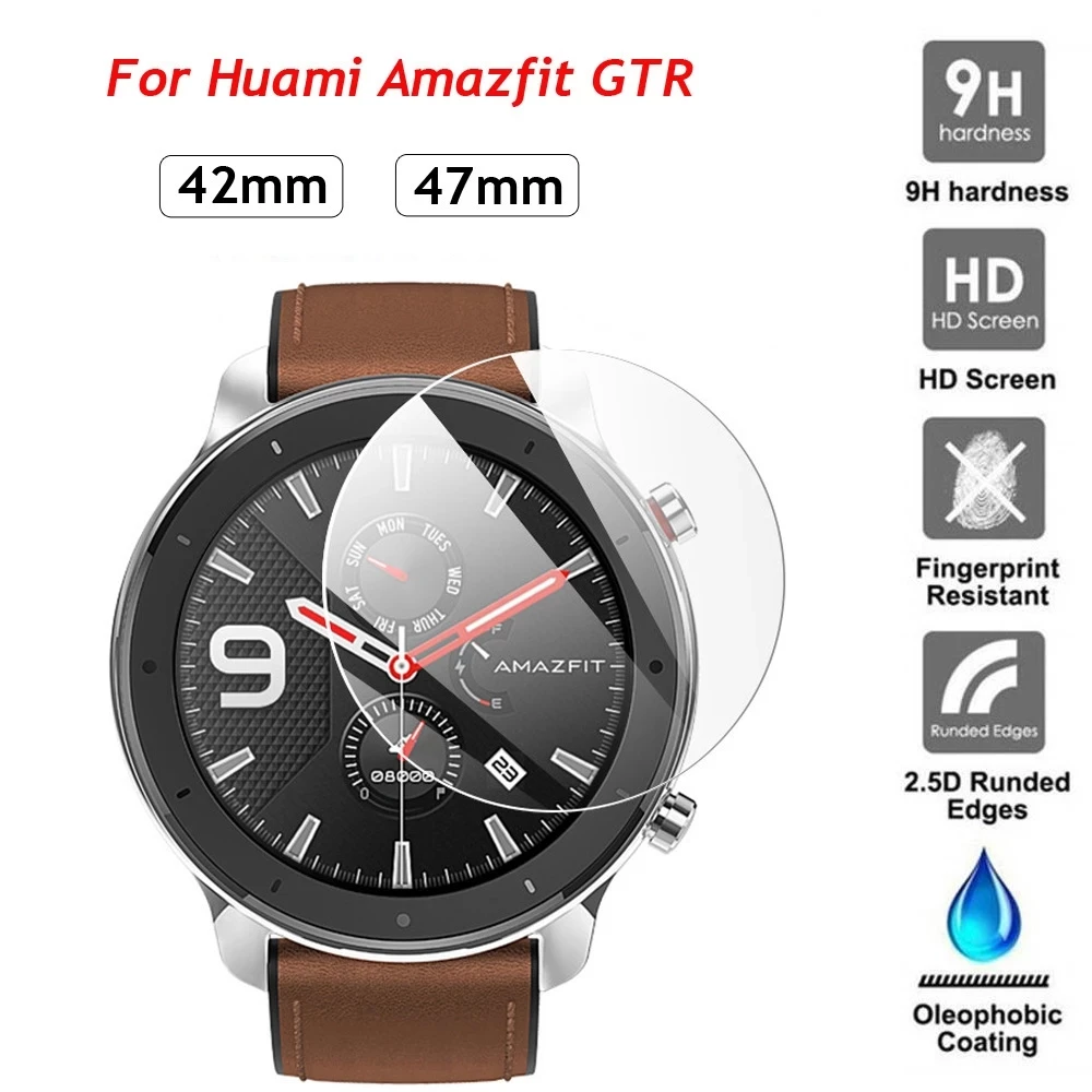 

Новинка прозрачная HD Высококачественная закаленная стеклянная пленка для Huami Amazfit GTR 47 мм 42 мм Смарт-часы Взрывозащищенная защита для экрана...