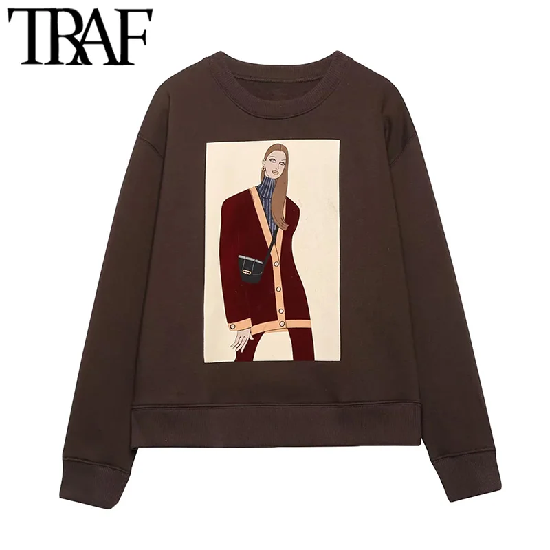 

Свитшот женский оверсайз с длинным рукавом и круглым вырезом