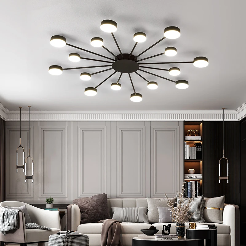 Промышленный потолочный светильник светодиодный деко металлический черное