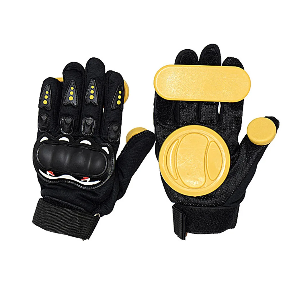 

Outdoor Downhill Gloves Longboard 1 Pair 25x12x5cm 420g Black+Yellow One Size Polyester For Dancing For Skateboard