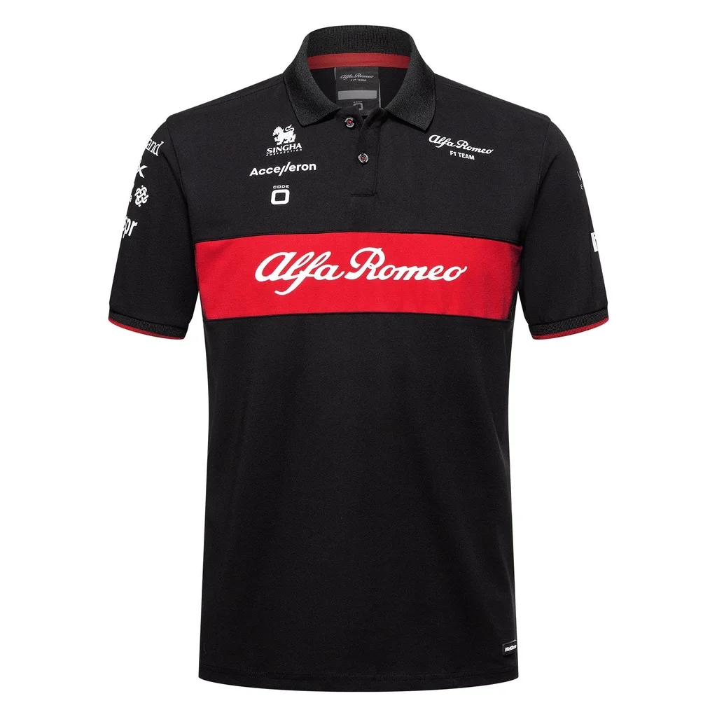 

2023 Summer F1 Formula Alfa Romeo Men's POLO Shirt Racing Clothes Racing Competition Short-sleeve New Hot Sale Black POLO Tops