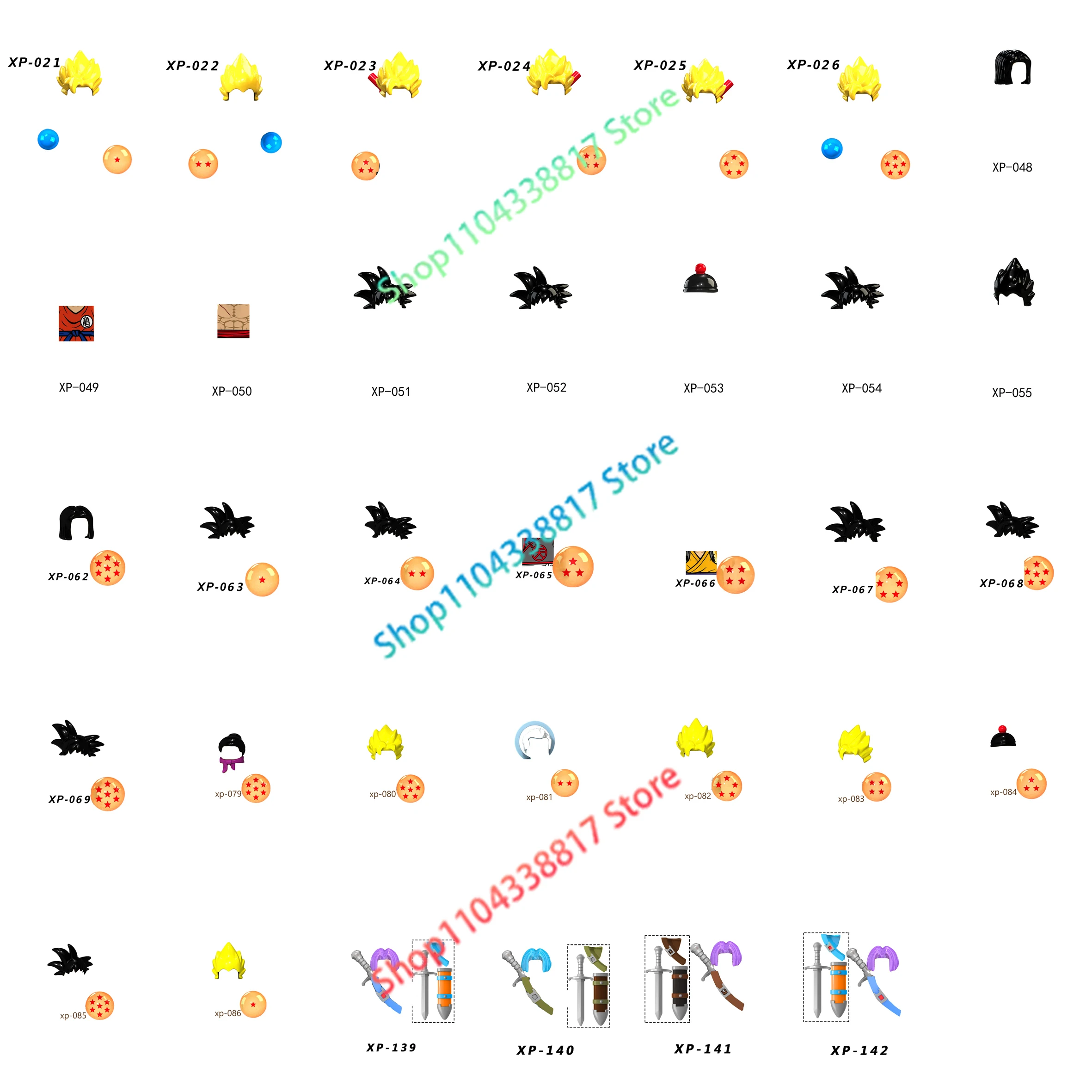 XP021 XP026 KT1007 KT1009 KT1011 KT1020 Аниме мультфильм ТВ кирпичи игрушка Гоку Вегета Torankusu Krillin