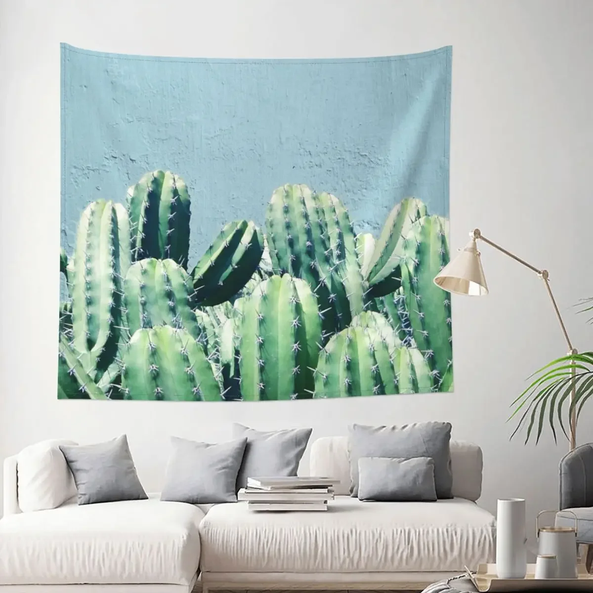 

Гобелен с кактусами и бисером, цветной настенный Настенный декор из полиэстера с тропическими растениями, пляжный коврик, одеяло в стиле ретро