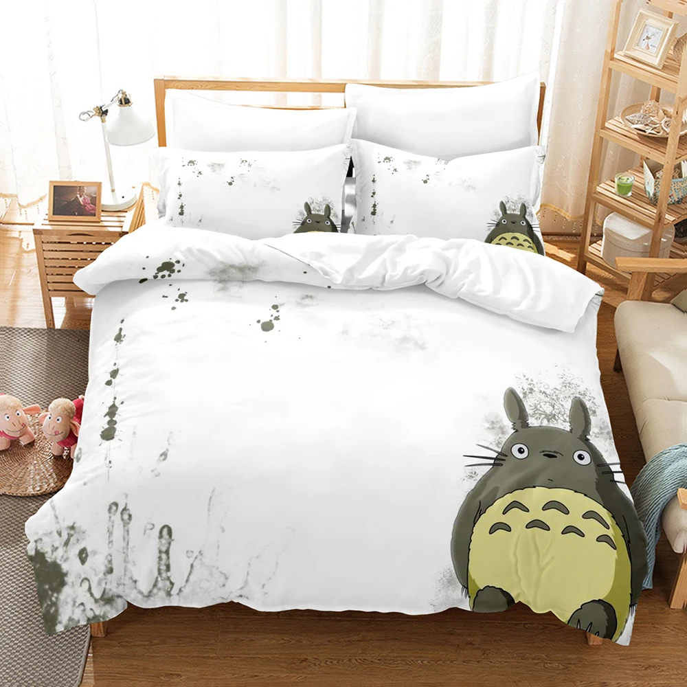 

MY NEIGHBOUR TOTORO Bedding Set Single Twin Full Queen King Size Genshin Impact Set Children's Kid Bedroom Duvetcover Sets 050