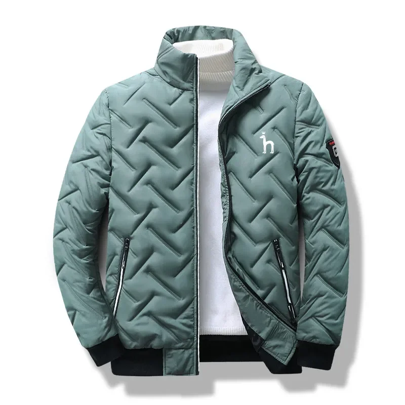 

Autumn and Winter 2022 HAZZYS Men's Down Cotton Plush Cotton Jacket Baseball Collar Wind proof Waterproof Jacket Checker Diamond