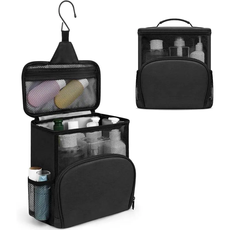 Travel Mesh Shower Caddy Wash Bag Hanging Tote Organizer Toiletry Bags,travel Size Toiletries Men Women Kit Bag with Hook Hanger