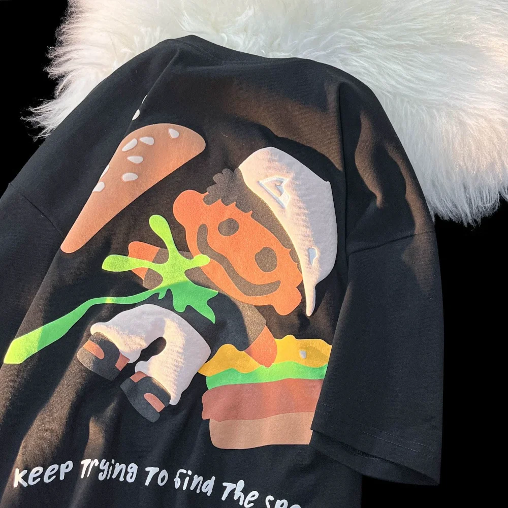 

Футболка Y2K мужская с мультяшным графическим принтом в стиле Харадзюку, топ оверсайз в стиле хип-хоп, хлопковая Милая одежда с коротким рукавом, лето