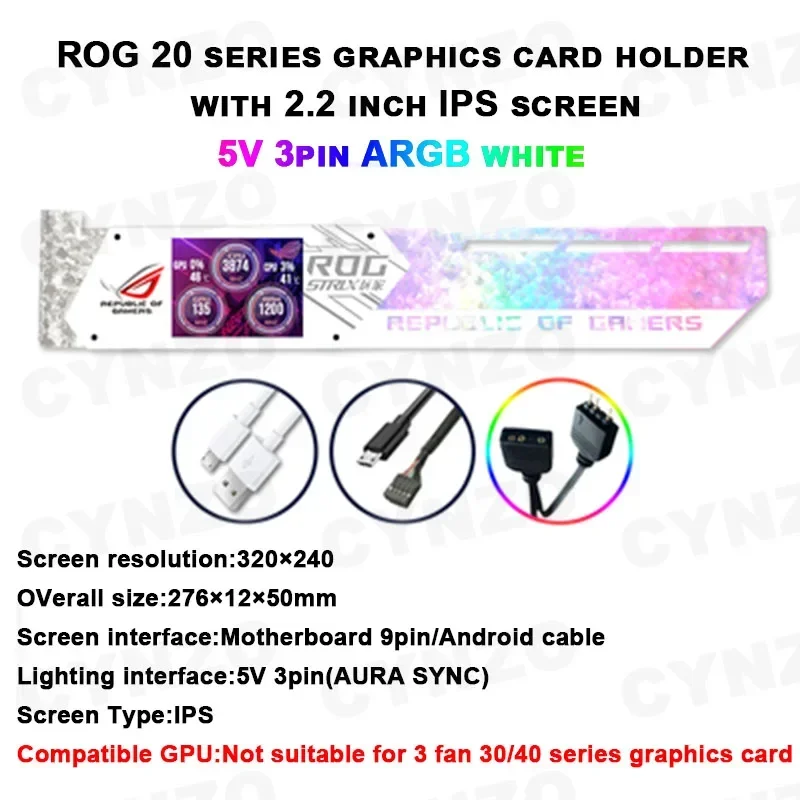 Кронштейн держателя VGA 2 2-дюймовый IPS-дисплей поддержка видеокарты ROG 4080 4070