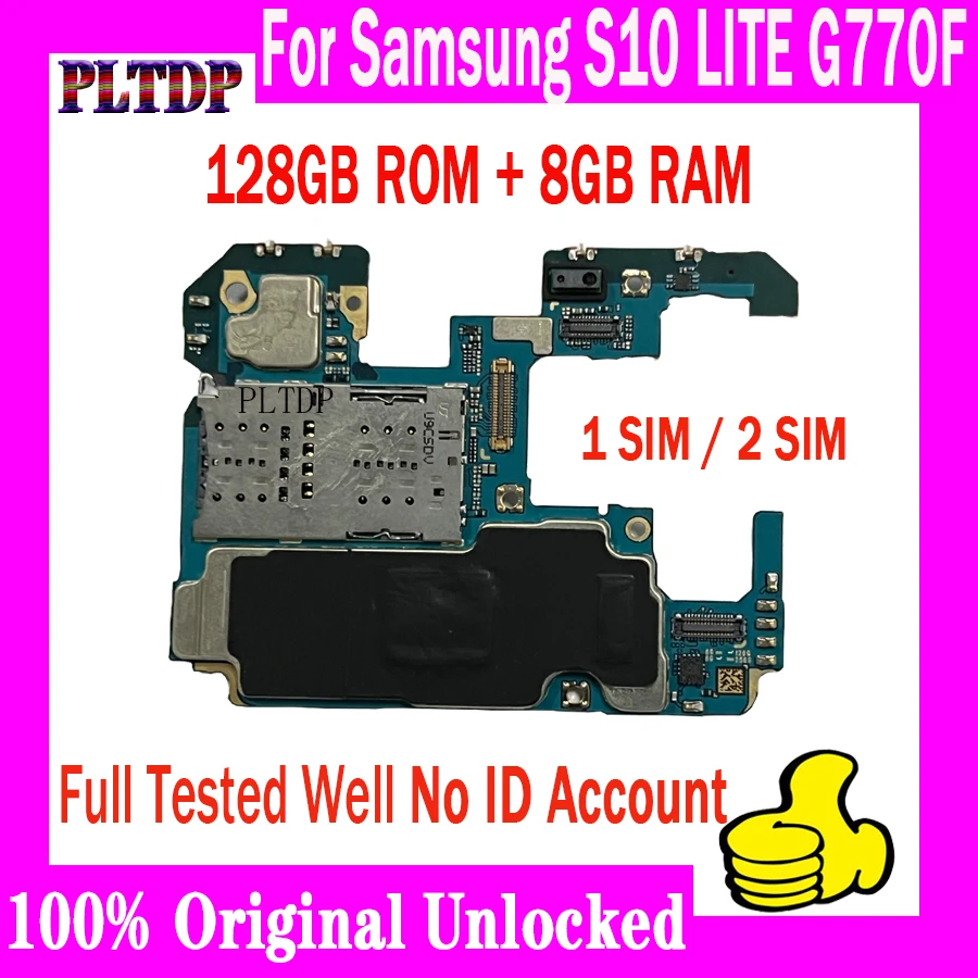 

For Samsung Galaxy S10 LITE G770F Motherboard 128GB ROM 8GB RAM Original Unlocked Logic Board Plate With Full Chips Mainboard
