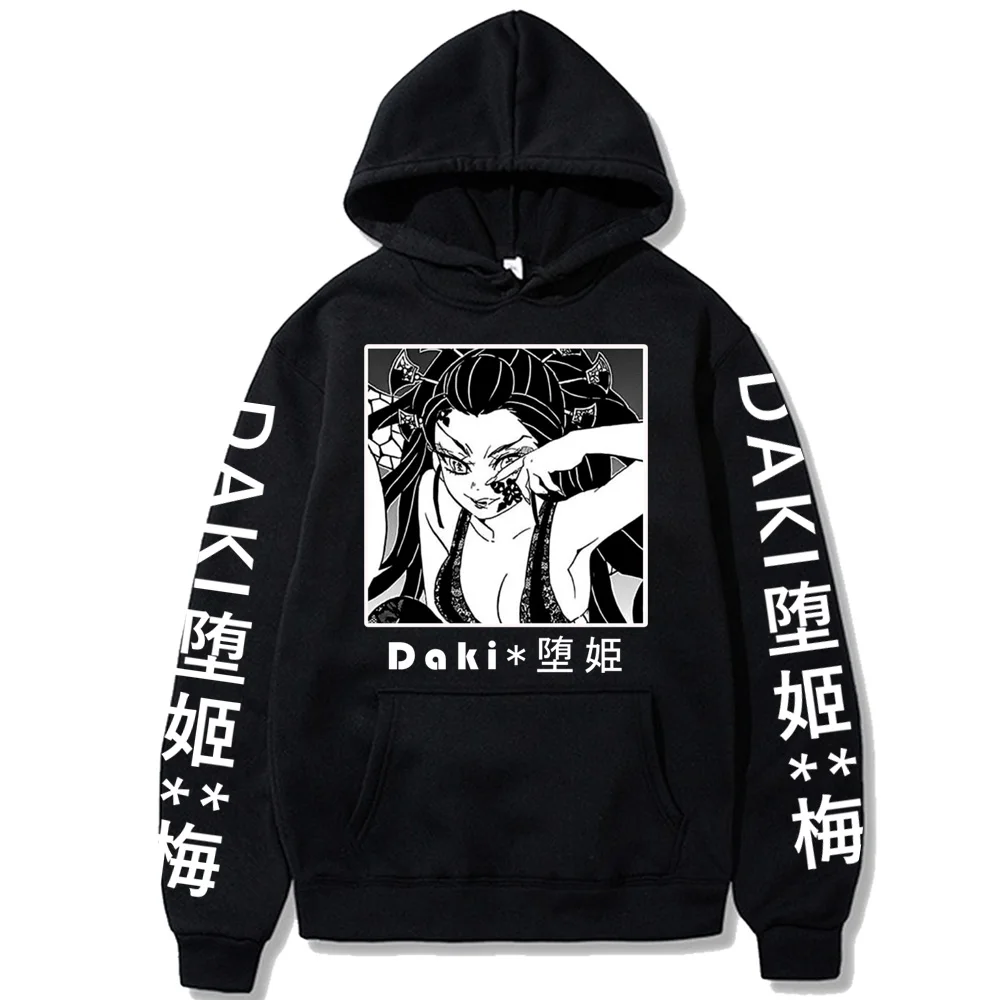 

Funny Daki Print Hoodie Sweatshirts Japanese Harajuku Anime Demon Slayer Kimetsu No Yaiba Loog Sleeve Hoodie