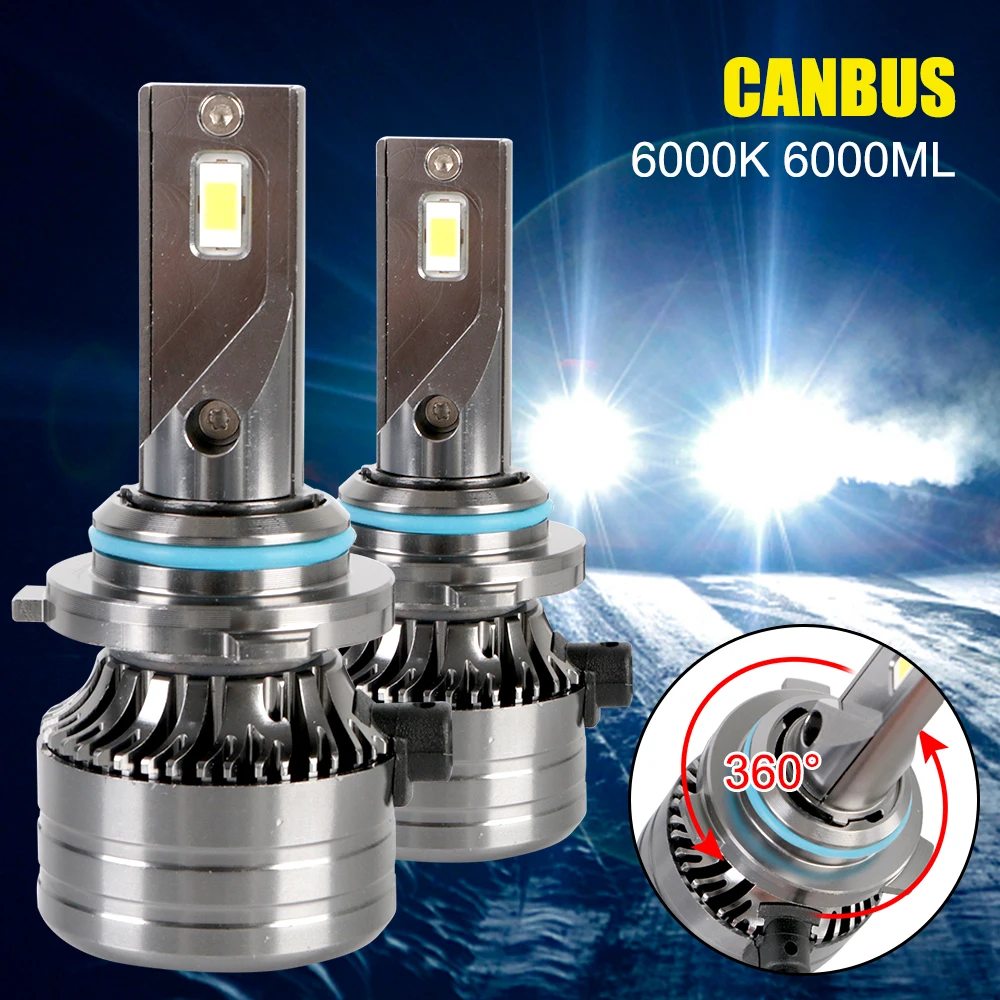 

Auto Fog Light 1 Pair LED Head Lamp Car Headlight H4 9003 H7 H8 H9 H11 9006 HB4 Mini Canbus 60W 6000LM 6000K Super Bright