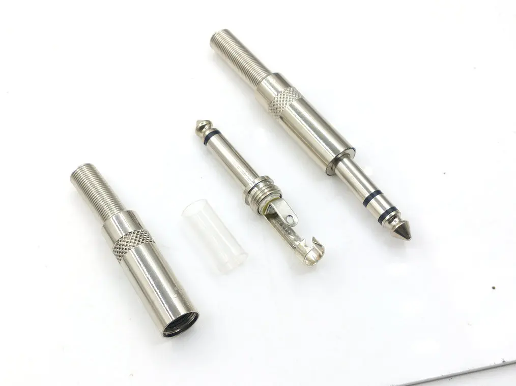 2 шт. медный 6 35 мм моно/стерео штекер подключаемый аудио видео кабель адаптер