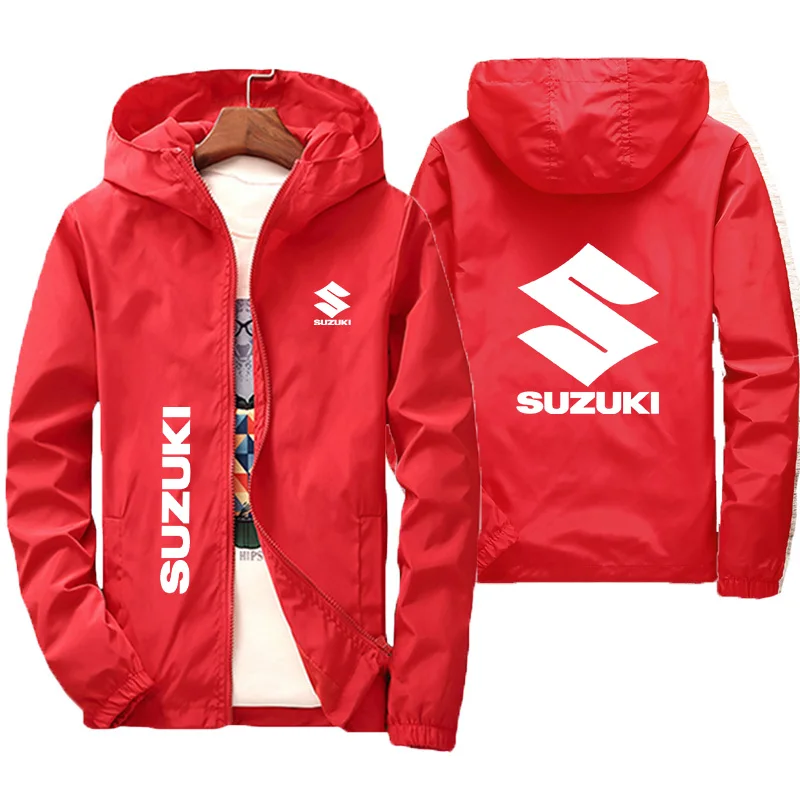 Фото Куртка с капюшоном Suzuki для езды на мотоцикле 2026 — легкая, дышащая, светоотражающая, солнцезащитная уличная повседневная куртка для мужчин №5