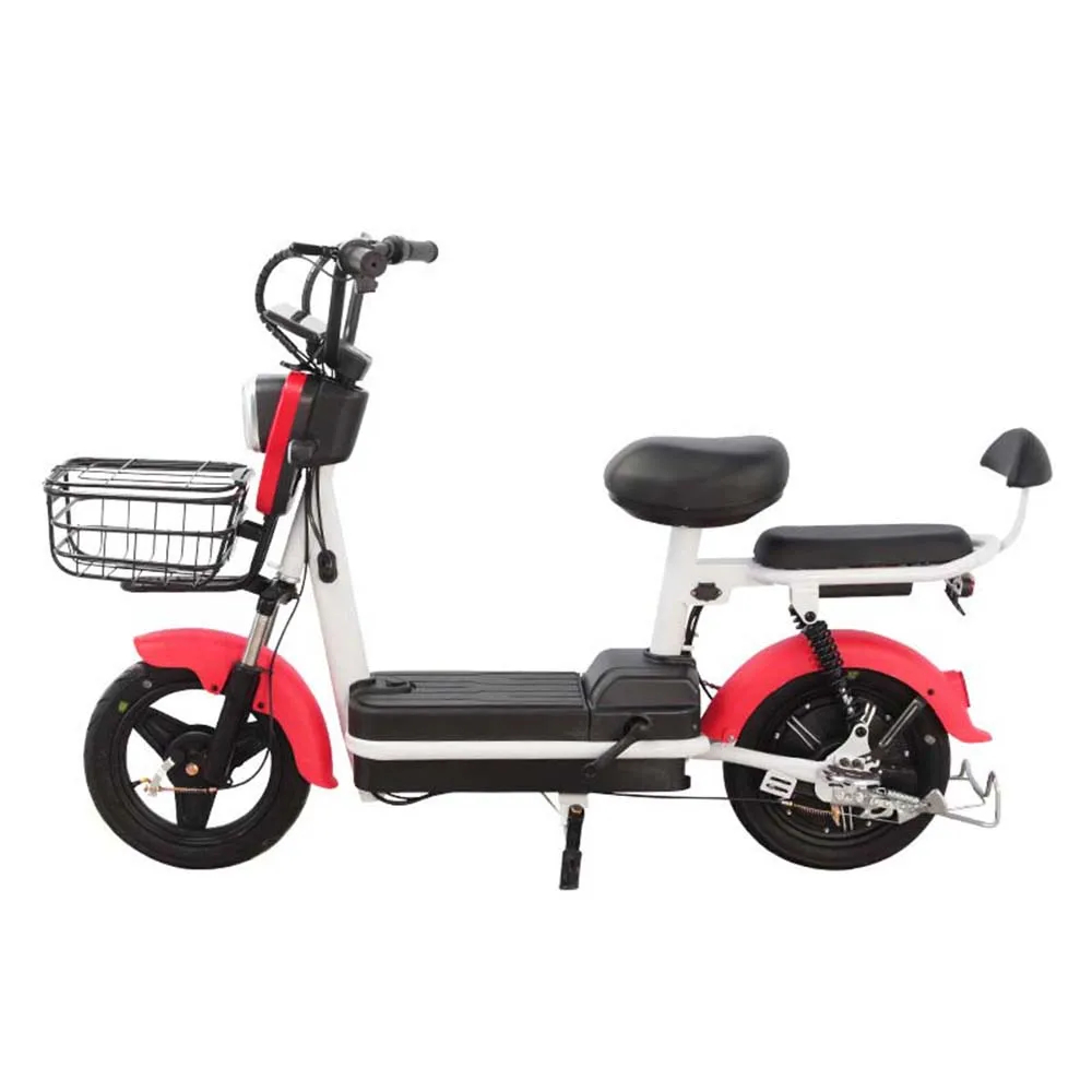 

14 Inch Electric Bike 48v 12ah Bicycle 300w Safety Wheel Lock Larger Storage Basket Lead Acid Battery Electricity Bicycle